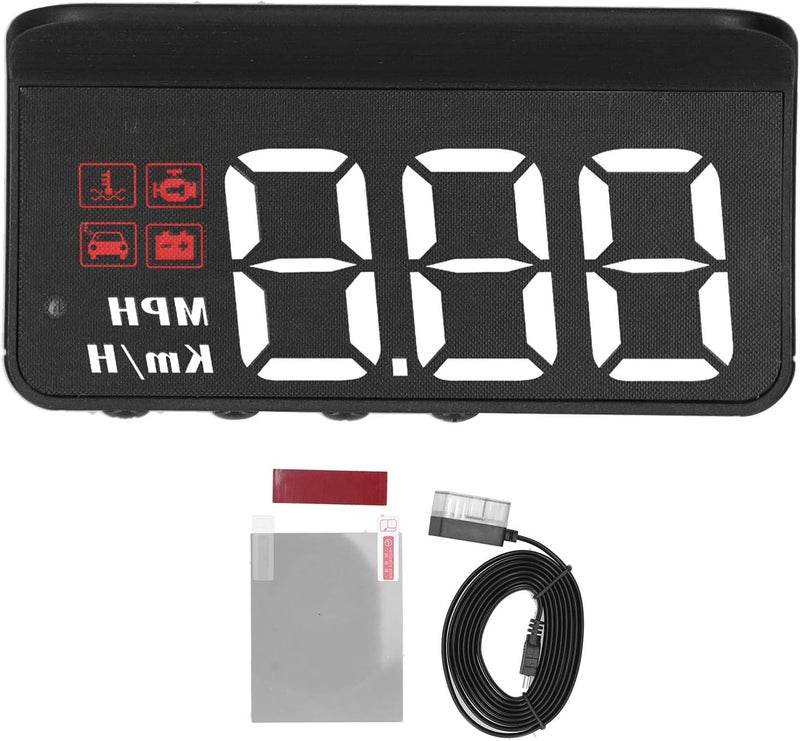 POCREATION OBD2 HUD Multi Function Gauge with Alarm, Reminder for Speed, Temperature, Voltage - Image 4